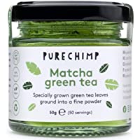 Los mejores  - Té Matcha Verde en Polvo 50g de PureChimp | Grado Ceremonial De Japón | Sin Pesticidas | Tarro de Cristal Reciclable y…